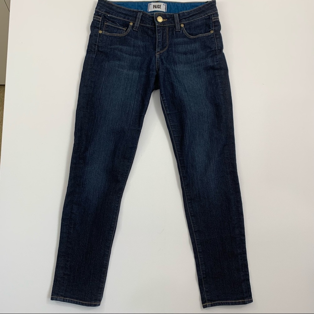 PAIGE Dark Blue Ankle & Cropped Jeans